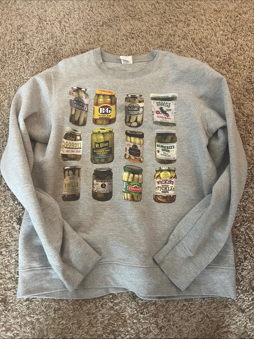 Men's Gray Graphic Pickle Jar Sweatshirt